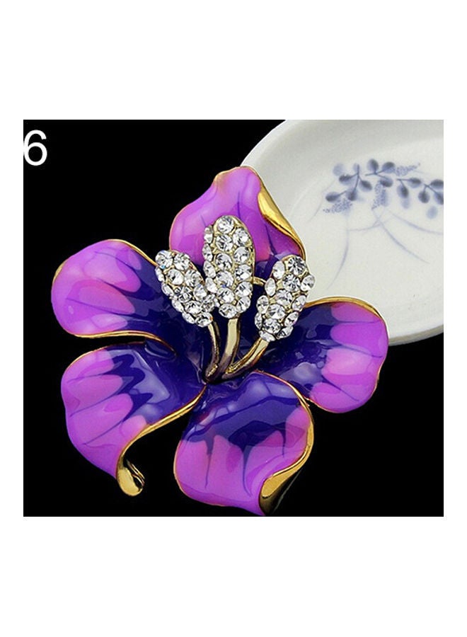 NIBEMINENT Rhinestone Lily Flower Scarf Brooch Pin 