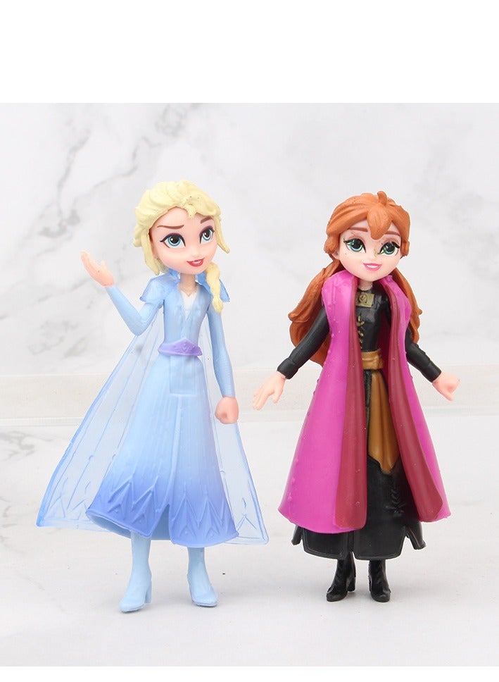 Frozen Elsa & Anna Toy Figure Set - 9 Versatile Designs, Snow Queen Figurines, Car or Cake Decorations, Approx. 5-11cm Height, Perfect for Collecting and Home Decoration