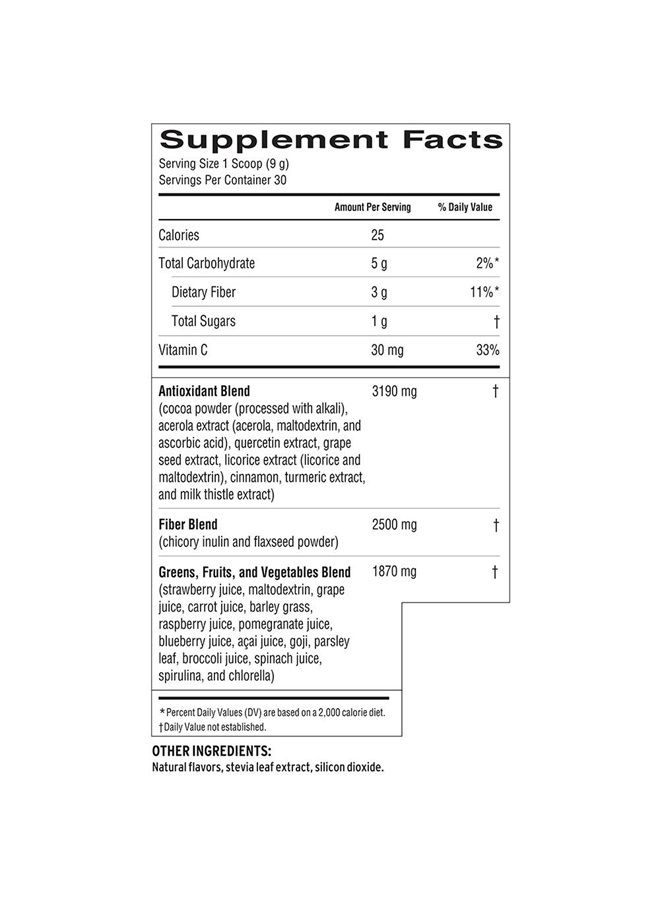 BARLEAN'S Chocolate Greens Powder, Daily Fruits & Veggies Superfood Supplement, Green Antioxidant Blend & Fiber Super Power Smoothie Mix, 9.52 oz - Image 3