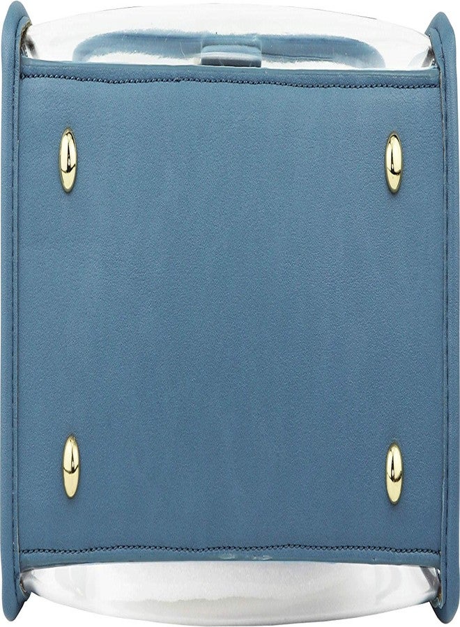 B BRENTANO Clear Top Handle Satchel Crossbody Bag with Removable Wristlet Pouch (Stadium Policy-Compliant Bag) (Denim Blue) - Image 5