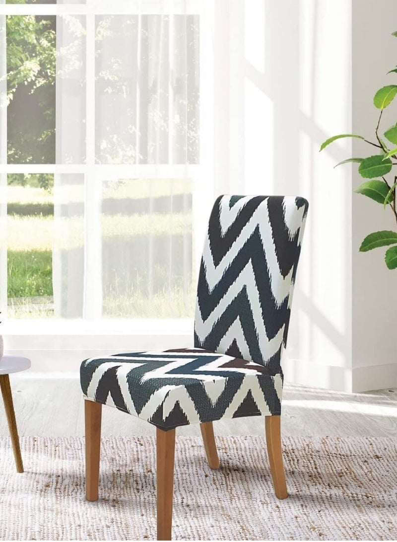 Captaintech Chair Covers for Dining Room, Stretch Chair Slipcovers for Decorative Stretch Dining Cover, Washable Spandex Kitchen Chair Slipcovers, Removable Seat Protector for Home or Party ( 2 Pack ) - Image 2