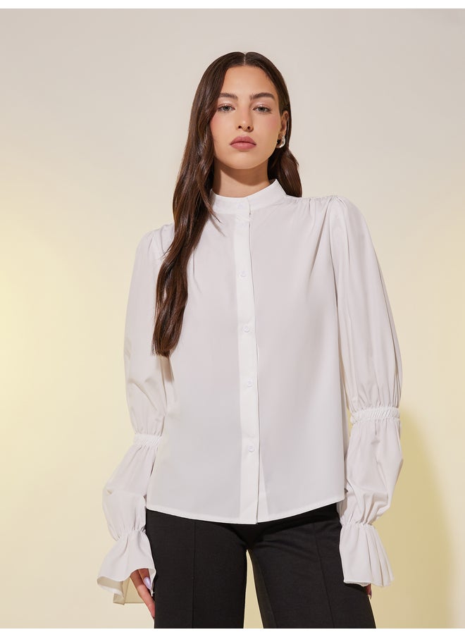 Take Two Take Two Solid Lantern Sleeves Oversized Shirts  - Image 2