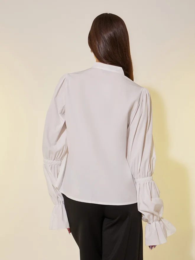 Take Two Take Two Solid Lantern Sleeves Oversized Shirts