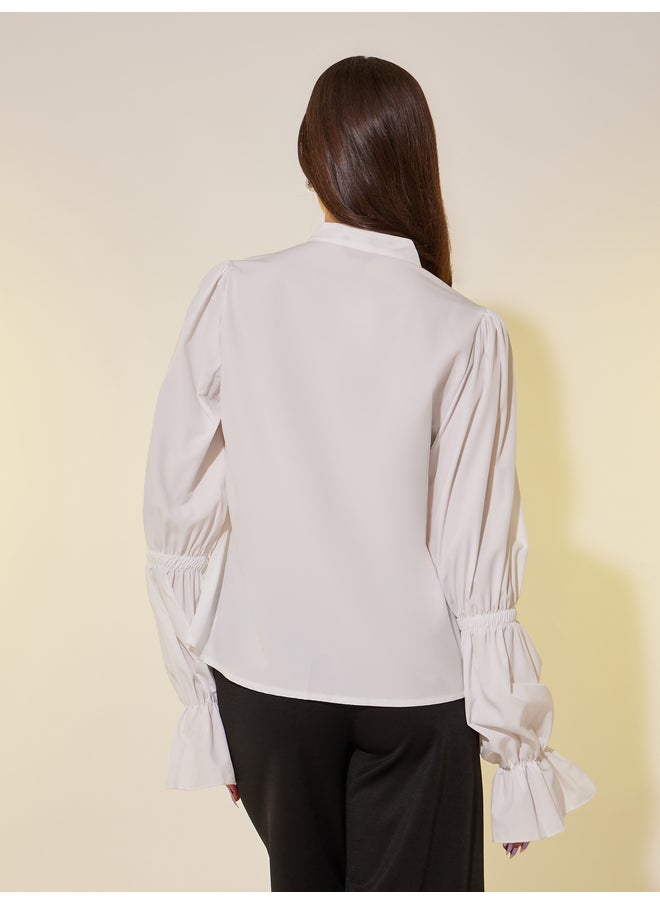 Take Two Take Two Solid Lantern Sleeves Oversized Shirts  - Image 5