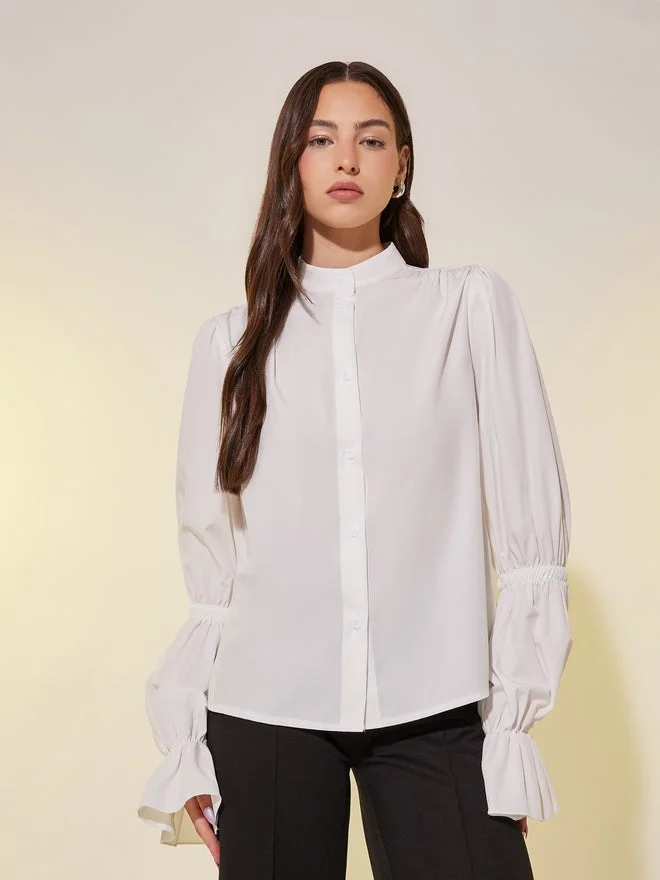Take Two Solid Lantern Sleeves Oversized Shirts
