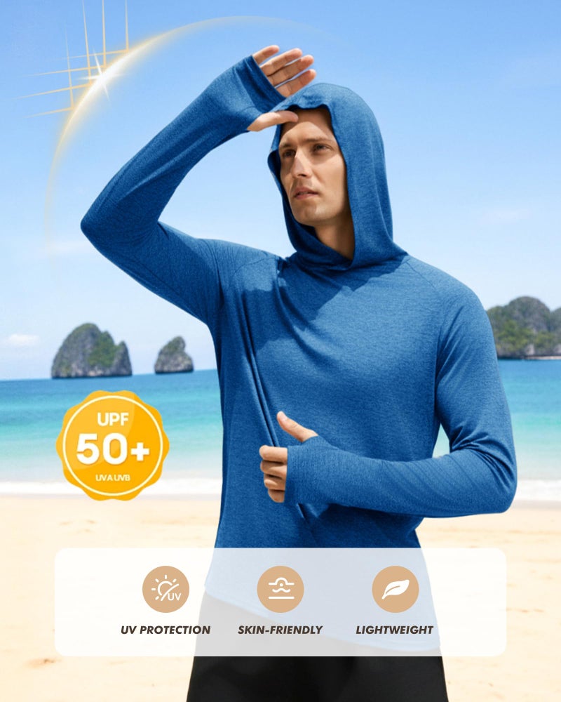 BOOJO 4 Pack Sun Hoodie for Men - UV UPF 50+ Fishing Shirts Long Sleeve Lightweight Tops for Athletic Running Gym Workout - Image 3