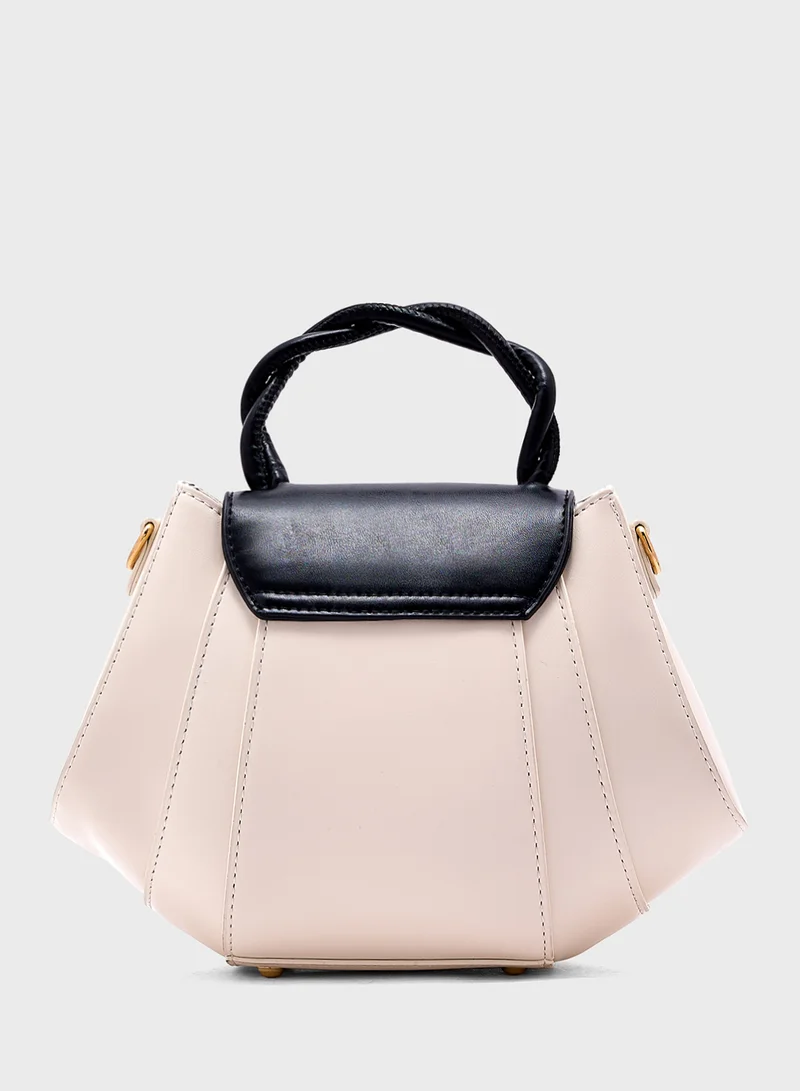 ELLA Weave Handle Satchel Bag