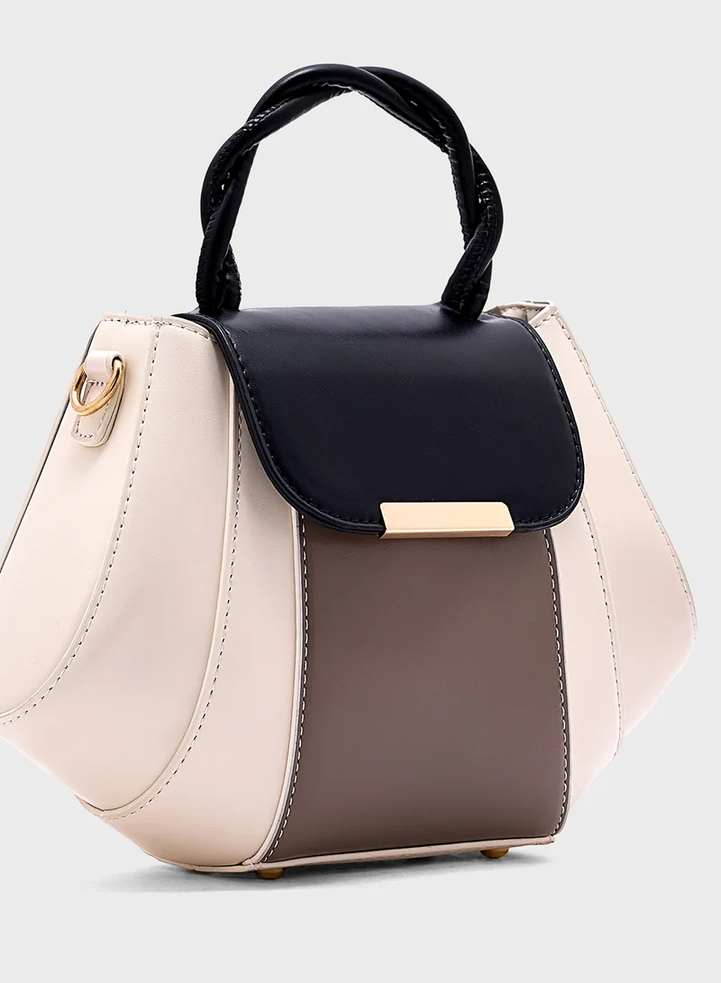 ELLA Weave Handle Satchel Bag