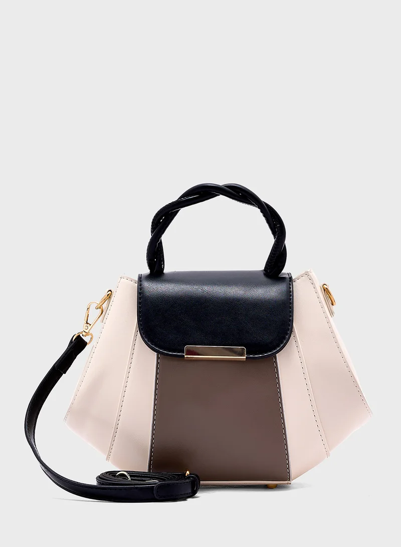 ELLA Weave Handle Satchel Bag