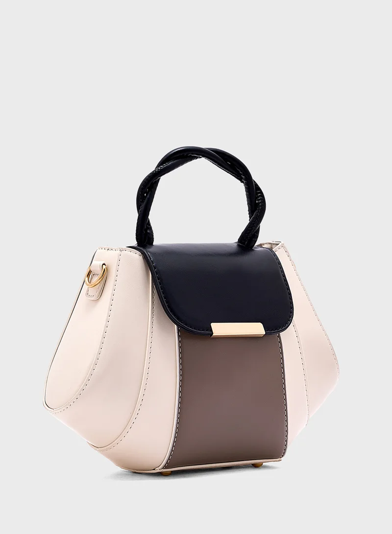 ELLA Weave Handle Satchel Bag