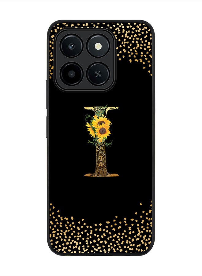 Stylizedd For Honor X6c Case,Slim fit Camera Protection, Shockproof Thin Phone cover  - Custom Floral Monogram - I ( Black )