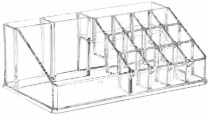 SHOPOWARE Plastic 16 Compartment Cosmetics Makeup Lipstick Storage Organizer Box,Transparent (21.2L X 12.5W X 7.8H) - Image 5