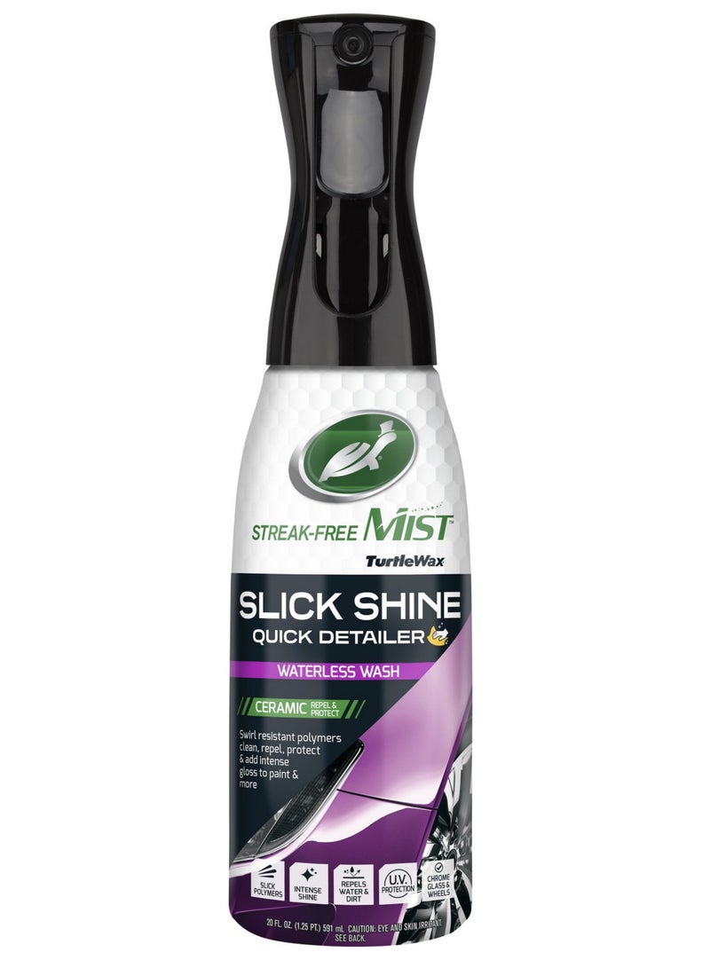 Turtle wax Streak-Free Slick Shine Quick Mist Detailer Waterless Wash Ceramic Repel & Protect Uv Protection 591 ML - Image 1