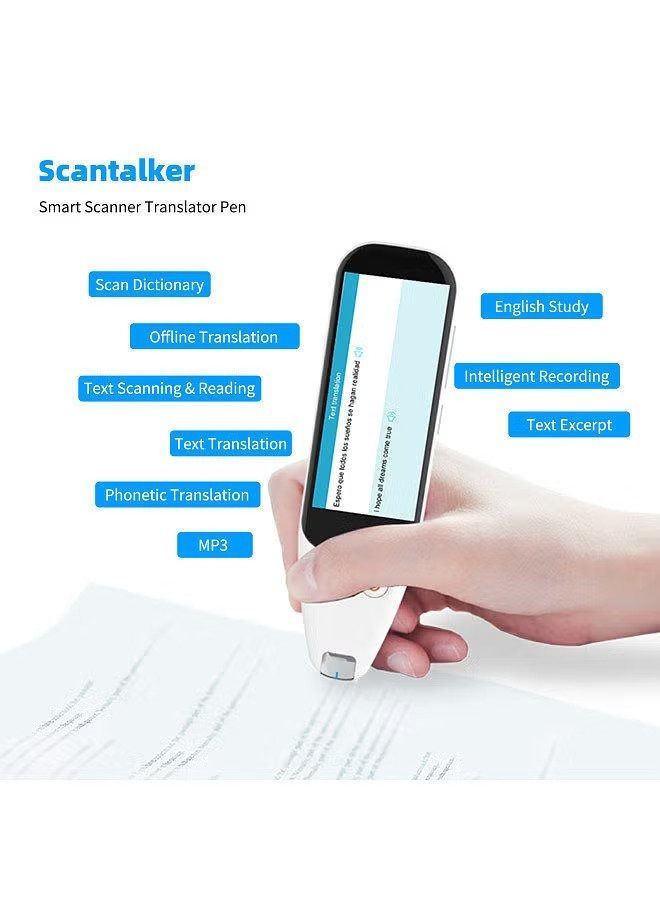 Portable Scan Translation Pen Exam Reader Voice Language Translator Device with Touchscreen WiFi/Hotspot Connection/Offline Function - Image 3