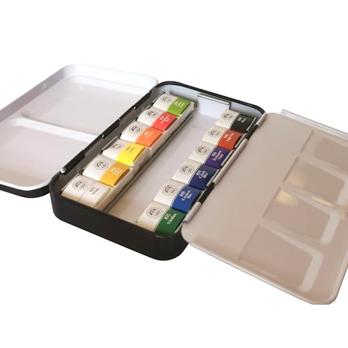 Mungyo Professional Watercolor Pan Set of 12 shades - half size - Image 2