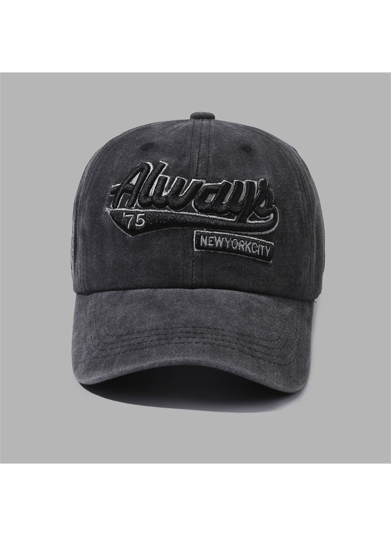 Generic Vintage Washed Letter Embroidery Cap Red  - Image 2