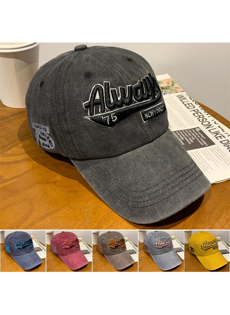 Generic Vintage Washed Letter Embroidery Cap Red  - Image 4