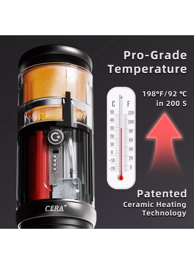 ceraplus Portable Electric Espresso Maker, 20 Bar Pressure, Self-Heating with USB-C, Compatible with NS Pods & Ground Coffee for Travel, Camping, Hiking, Car, Office - Image 2
