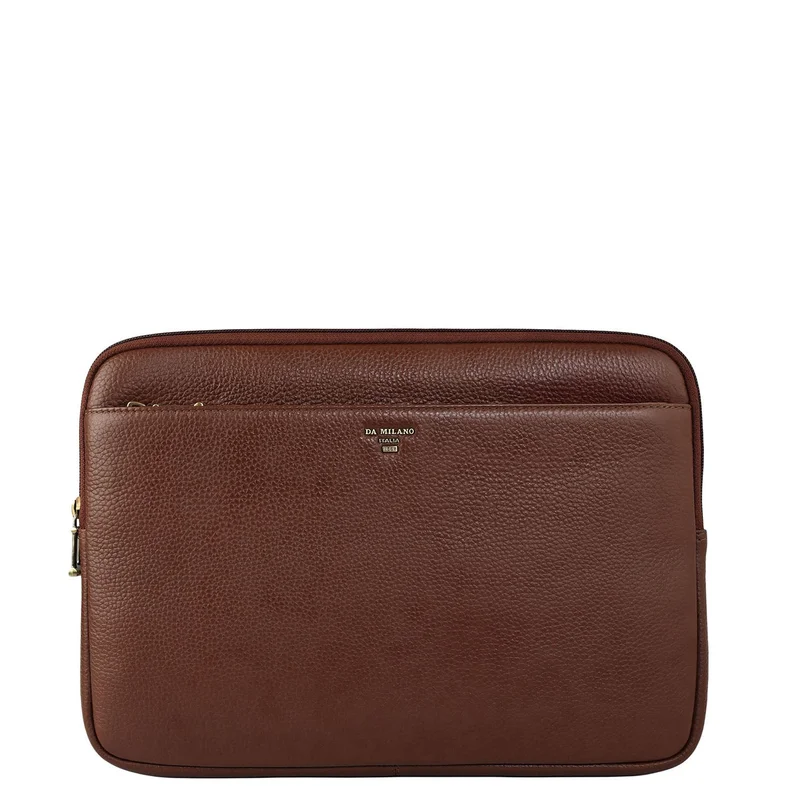Da Milano Wax Leather Laptop Sleeve - Espresso