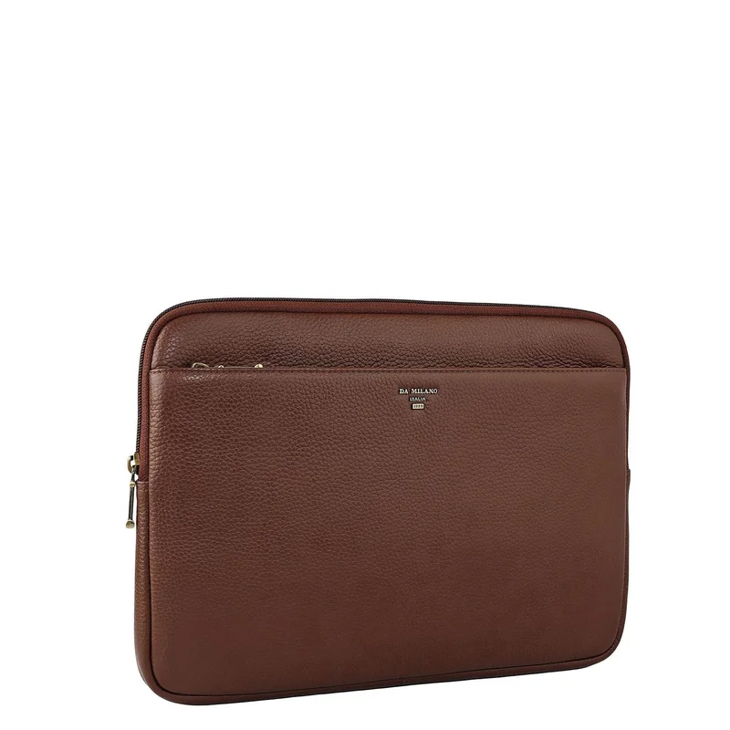 Da Milano Wax Leather Laptop Sleeve - Espresso