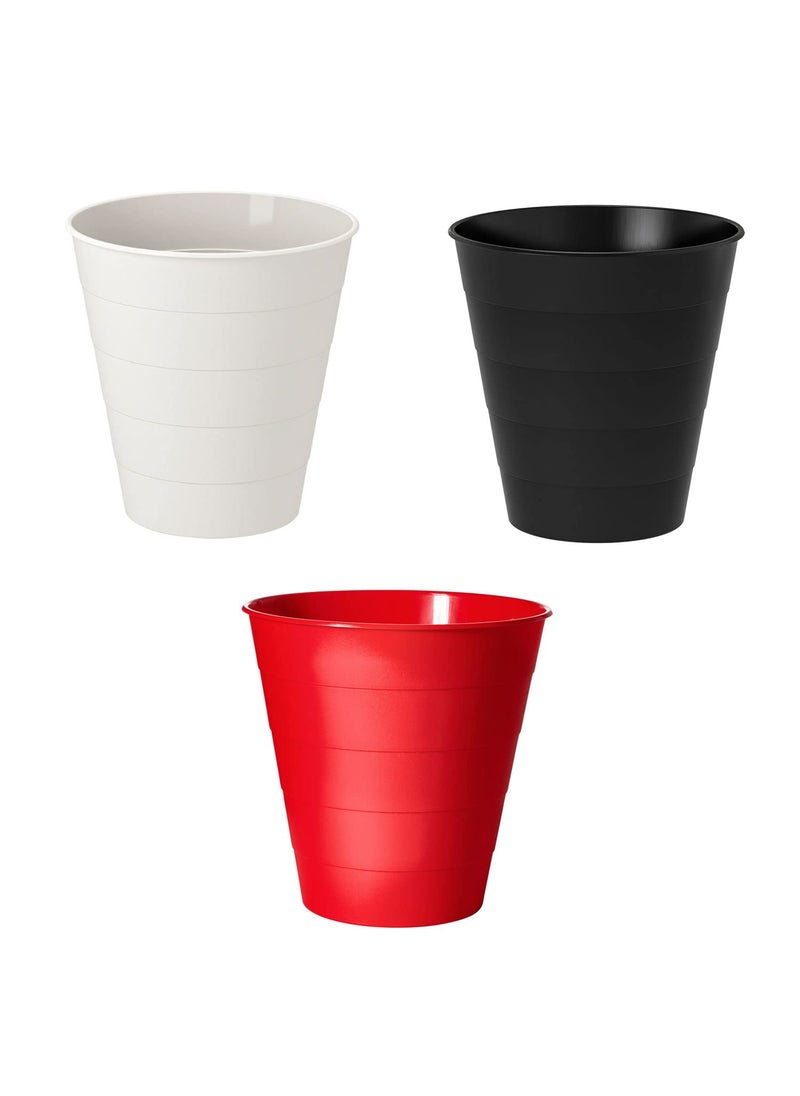 BS Case BS Case IKEA Waste Bin WhiteRedBlack10 l 3 gallon Pack of 3  - Image 1