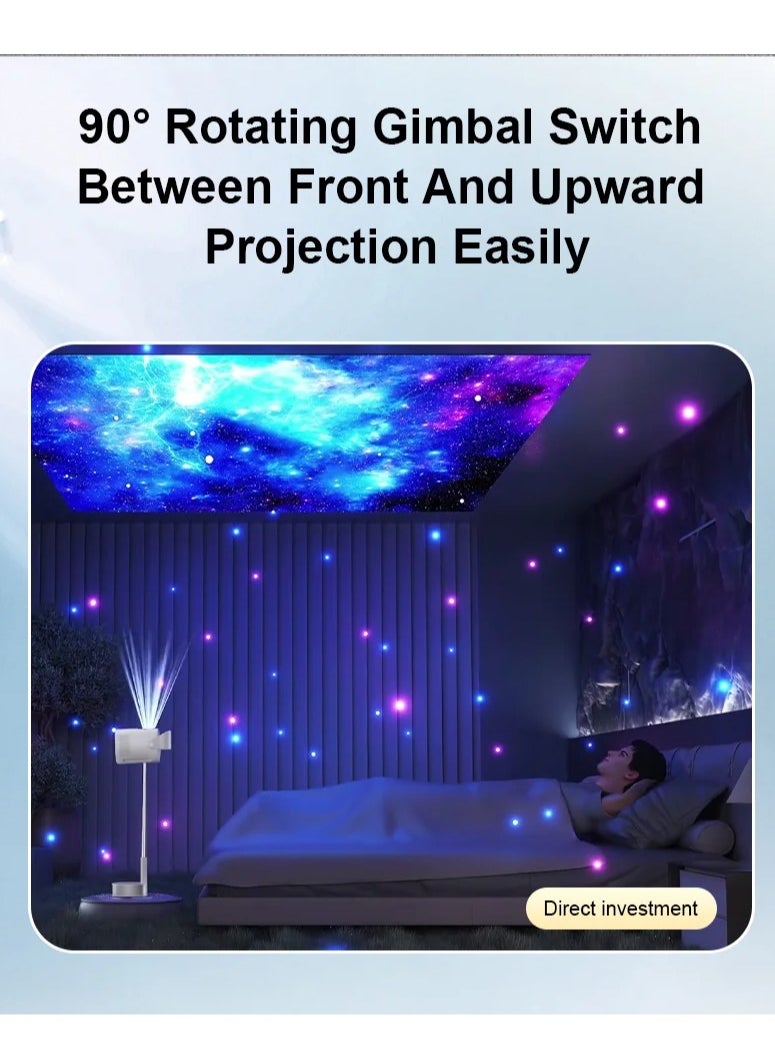 TS-9S 1080P Projector with Hidden Bracket, Auto Focus, Keystone Correction, Android TV, 1+8GB, 240 ANSI Lumens, 4K Support, Dual-Band Wi-Fi, Bluetooth 4.0 – Compact Home Theater Projector with UK Plug