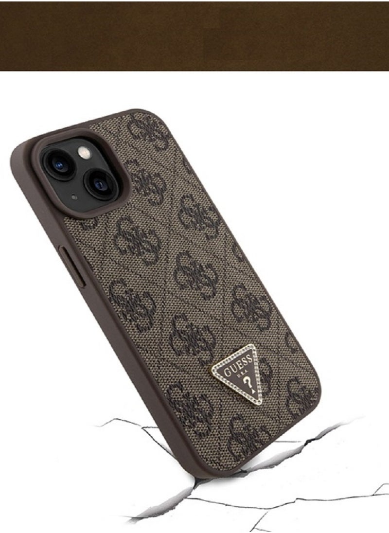 CG MOBILE - IPhone 16 Pro Max cover case with a strap, with a logo and a leather design approved by the global brand Guess. From CG-MOBILE. In Brown - Image 1
