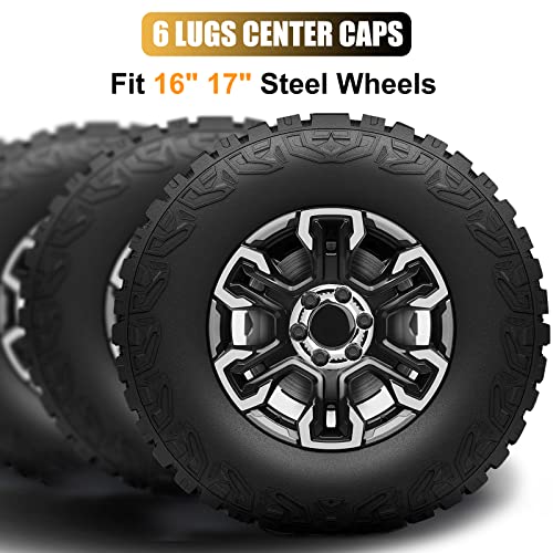 Jedaful(Set of 4) Wheel Center Caps 6 Lugs,OEM Replacement Chrome Hub Caps Center Set Fits 16"/17" Inch Wheel Rims Caps - Image 5