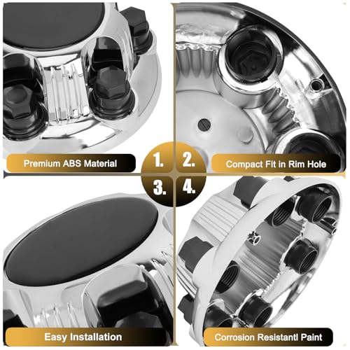 Jedaful(Set of 4) Wheel Center Caps 6 Lugs,OEM Replacement Chrome Hub Caps Center Set Fits 16"/17" Inch Wheel Rims Caps - Image 4