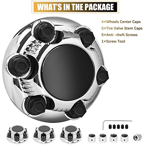 Jedaful(Set of 4) Wheel Center Caps 6 Lugs,OEM Replacement Chrome Hub Caps Center Set Fits 16"/17" Inch Wheel Rims Caps - Image 2