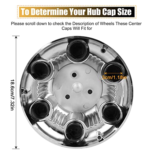 Jedaful(Set of 4) Wheel Center Caps 6 Lugs,OEM Replacement Chrome Hub Caps Center Set Fits 16"/17" Inch Wheel Rims Caps - Image 3