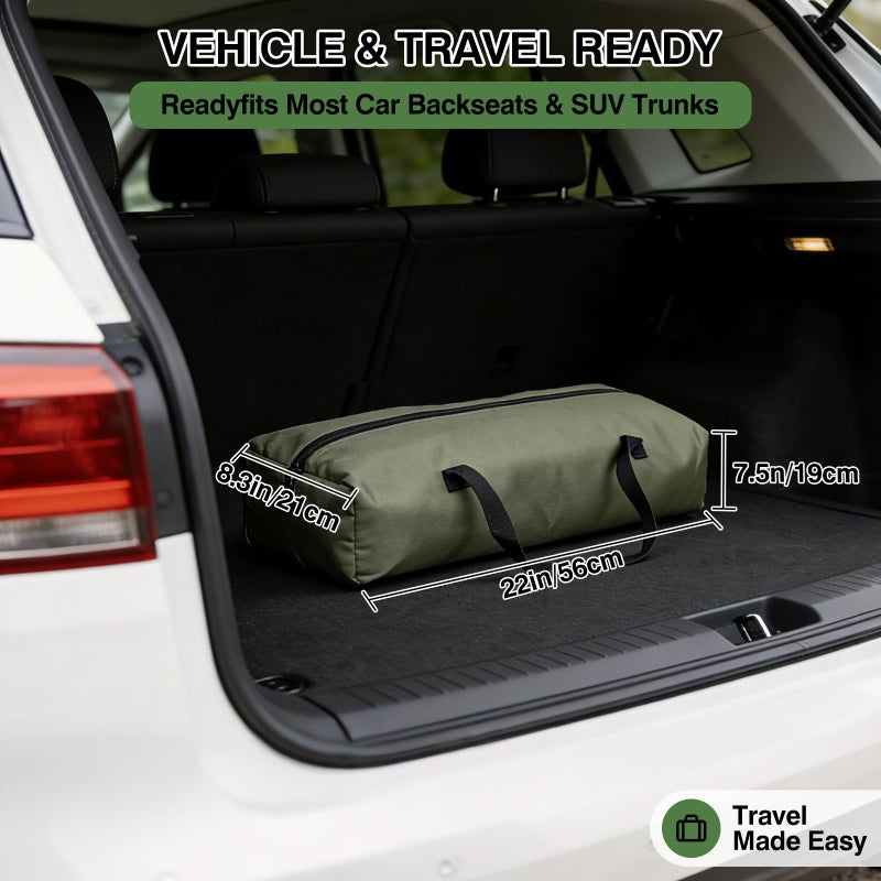 Veraste 30" L x 21" W x 21" H Collapsible Travel Dog Crate, Portable Soft Dog Kennel for Medium Dogs up to 45 lbs, 4-Door Foldable Travel Crate with Durable Mesh & Storage Bag, Green - Image 5