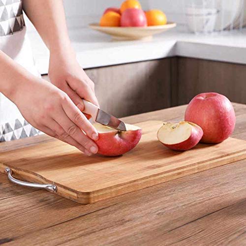 Laxit Enterprise Thick Wooden Bamboo Kitchen Chopping Cutting Slicing Board with Holder for Fruits Vegetables Meat 34 x 24 x 2 CM - Image 3