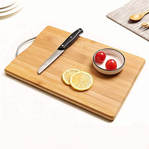 Laxit Enterprise Thick Wooden Bamboo Kitchen Chopping Cutting Slicing Board with Holder for Fruits Vegetables Meat 34 x 24 x 2 CM - Image 4