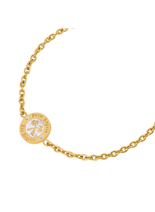 بالم انجلز Identita Yellow Gold Plated Stainless Steel Chain Bracelet for Women