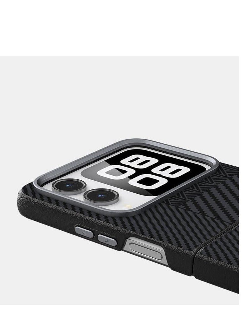 Generic - Case Compatible with Huawei Nova Flip 2024 Carbon Fiber Geometric Pattern Embossed Design Ultra-thin Phone - Image 1