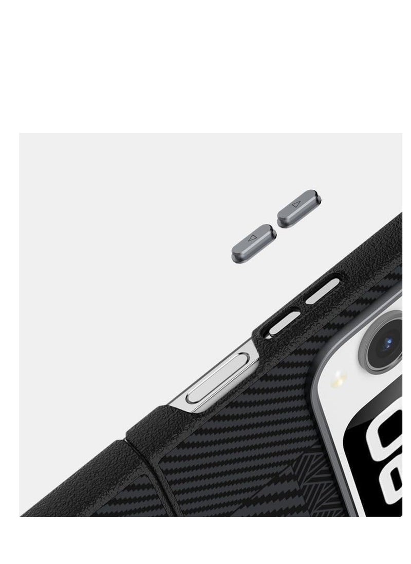 Generic - Case Compatible with Huawei Nova Flip 2024 Carbon Fiber Geometric Pattern Embossed Design Ultra-thin Phone - Image 1