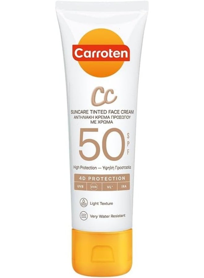 Carroten CC Suncare Spf50 Tinted Face Cream 4D Protection Water Resistant 50 ML - Image 4