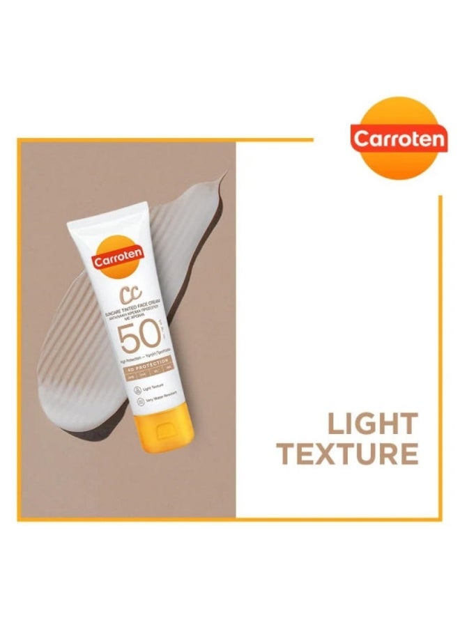 Carroten CC Suncare Spf50 Tinted Face Cream 4D Protection Water Resistant 50 ML - Image 3