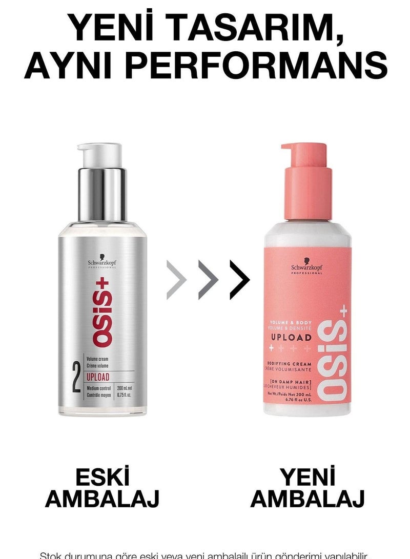 Osis+ Schwarzkopf Osis+ Upload Lifting Volume Cream ( Medium Control ) - 200ml/6.67oz - Image 4
