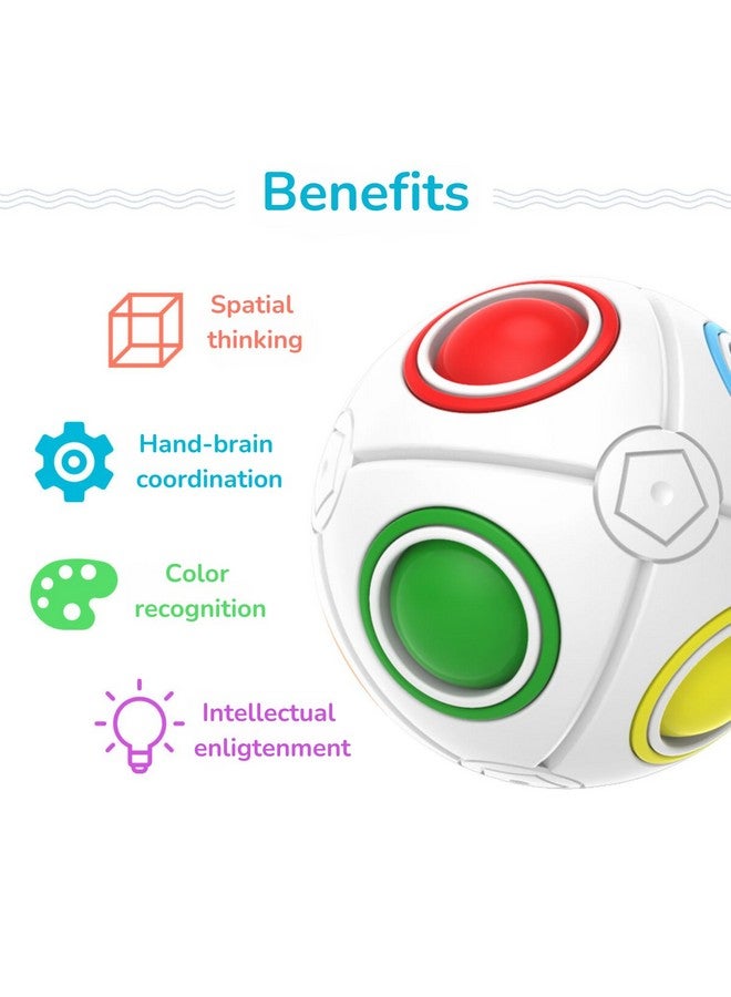 Cubelelo Drift Mini Rainbow Ball Puzzle | Compact, Multicolor Sphere (Fidget Toy) | Portable Brain Teaser for Kids & Adults | Stress Relief & Fun On-The-Go Puzzle - Image 5