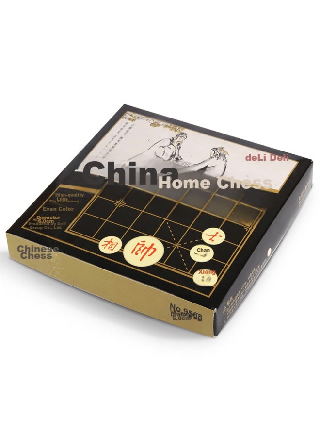 Deli Natural Wood Chinese Chess Portable Board Game Large Size Educational Wooden Chess Pieces Portable Set Back-to Gift - Image 5