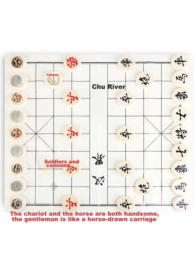 Deli Natural Wood Chinese Chess Portable Board Game Large Size Educational Wooden Chess Pieces Portable Set Back-to Gift - Image 4