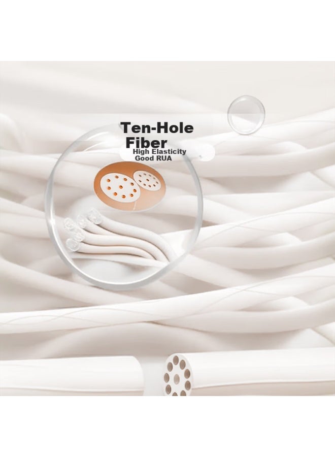 Fuanna Soft Fufu Ten-hole Antibacterial Fiber Quilt Four Seasons Quilt 1000g Filling 203*229cm Pink+white - Image 2