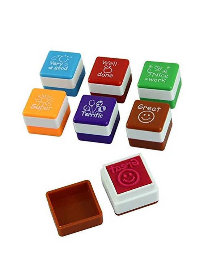 CRAFTDEV - CraftDev Kids Stamp Set Motivation Sticker School Scrapbooking Stamp DIY Teachers Self Inking Praise Reward Stamps(No Ink pad Included) - Image 1