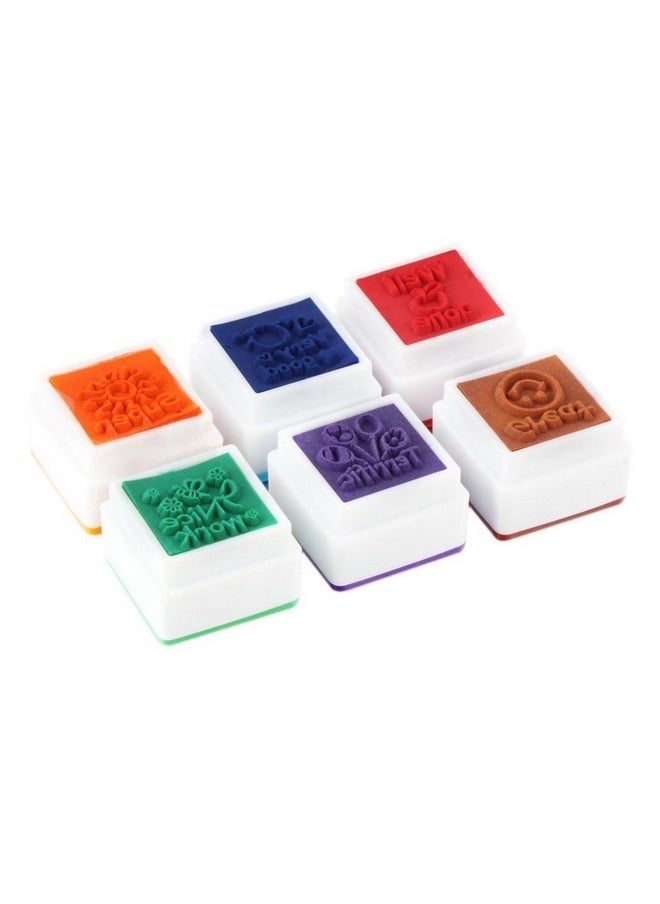 CRAFTDEV - CraftDev Kids Stamp Set Motivation Sticker School Scrapbooking Stamp DIY Teachers Self Inking Praise Reward Stamps(No Ink pad Included) - Image 1