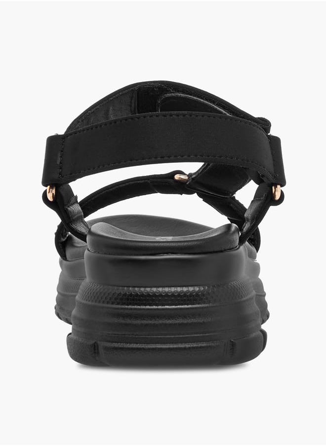 Le Confort - Girls Embellished Chunky Sole Strap Sandals with Hook and Loop Closure - Image 1