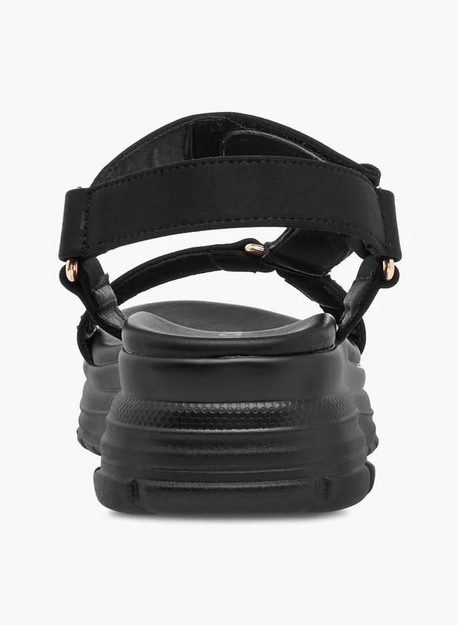 Le Confort Girls Embellished Chunky Sole Strap Sandals with Hook and Loop Closure