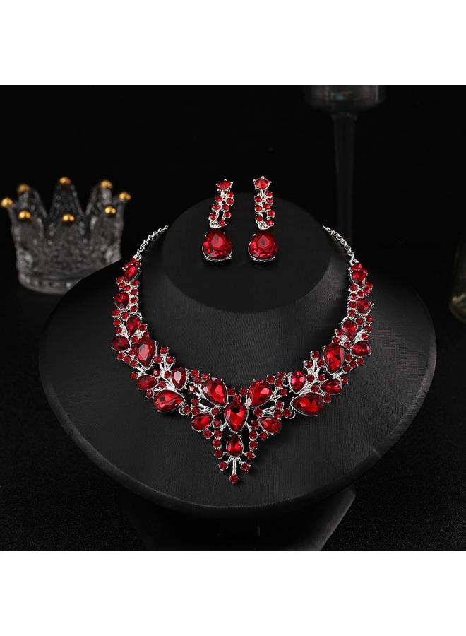 Beautiful Goddess Queen Bridal Wedding Jewelry Original Handmade Jewelry Wedding High-end Necklace Earrings Two-piece Set