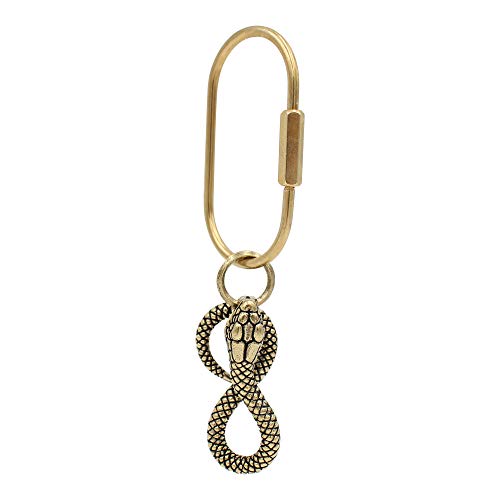 Real Sic - Brass Animal Keychains - Zodiac, Occult & Favorite Animal Good Luck Charm Key Rings for Key Fobs, Bags, Purses & Gifting (Infinity Snake) - Image 4